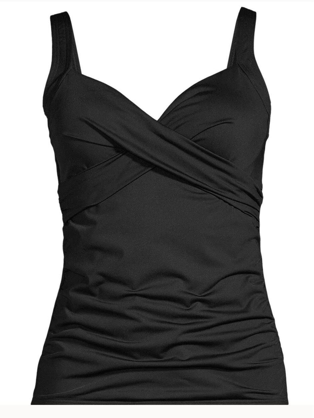 Lands End Womens 22W Black Underwire Tankini Swim Top